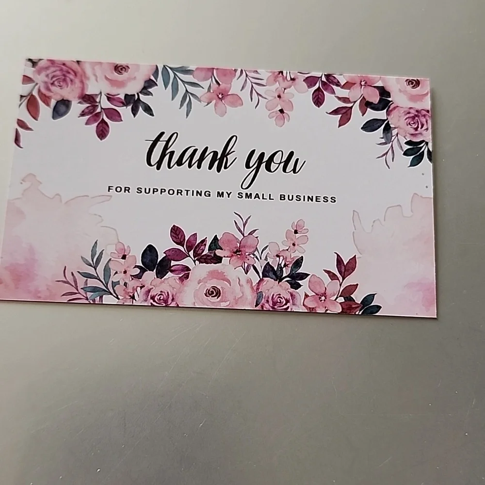 Thank You For Your Purchase FLORAL BUSINESS CARDS 50 COUNT